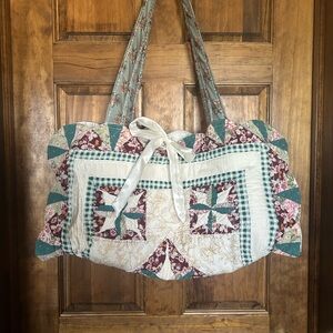 Vintage Handmade Quilt Tote Bag